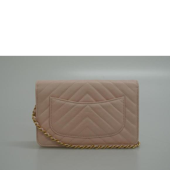 Chanel Matelasse Shoulder V Chain Stitch Pink Wallet - Picture 1 of 7